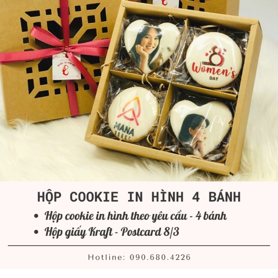 Hộp cookie in hình cho ngày Quốc tế Phụ nữ