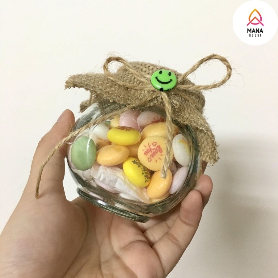 Lọ kẹo tình yêu in hình cho ngày Valentine
